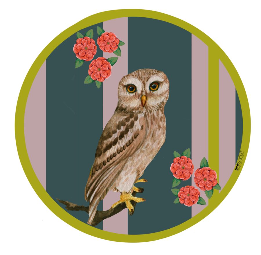 set tovagliette americana rotonda gufo - PINK MARTINI