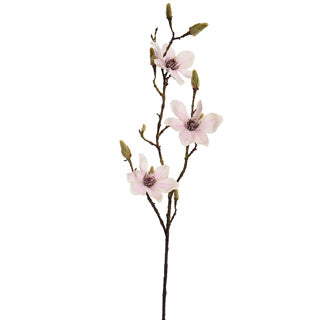 FIORE ARTIFICIALE MAGNOLIA COL. CREMA ROSA 90 CM SETA