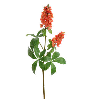 FIORE ARTIFICIALE RAMO FIORITO COL. CORALLO ARANCIO 95 CM SETA