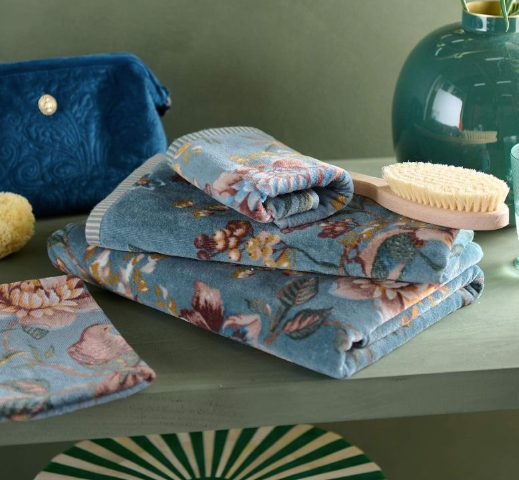 PIP STUDIO - SET VISO E OSPITE COL.BLU FIORI