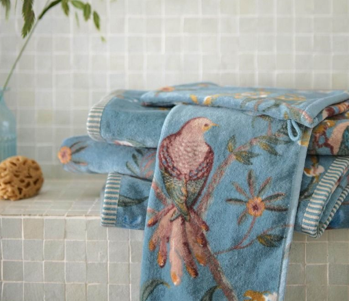 PIP STUDIO - SET VISO E OSPITE COL.BLU FIORI