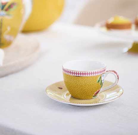 PIP STUDIO - SET/2 ESPRESSO CUPS & SAUCERS LA MAJORELLE YELLOW 120ML