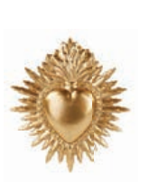 DONUM CASA - SET 12 CUORE VOTIVO C/MAGNETE ORO 75X90