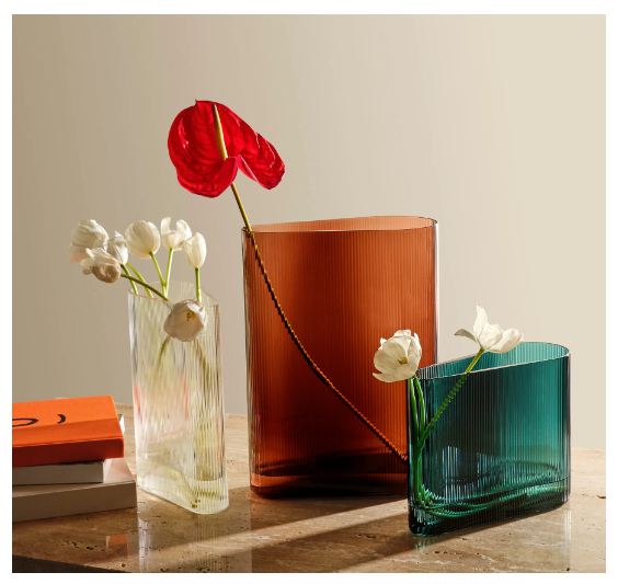 NUDE GLASS VASO MIST 21cm - PETROLIO