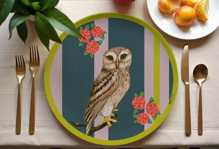 set tovagliette americana rotonda gufo - PINK MARTINI