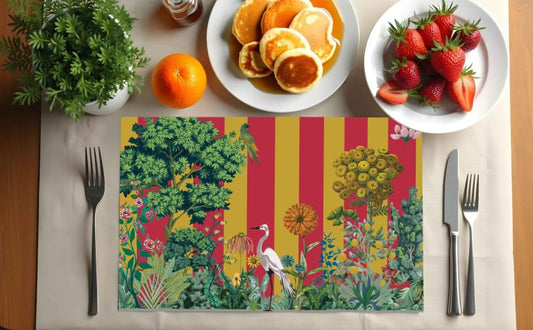 set tovagliette americane rettangolare airone giallo - PINK MARTINI