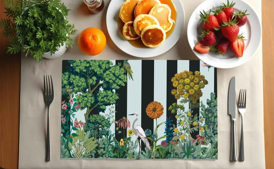 set tovagliette americane rettangolare airone nero - PINK MARTINI