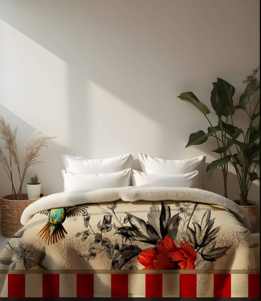 PLAID sherpa colibrì panna - PINK MARTINI