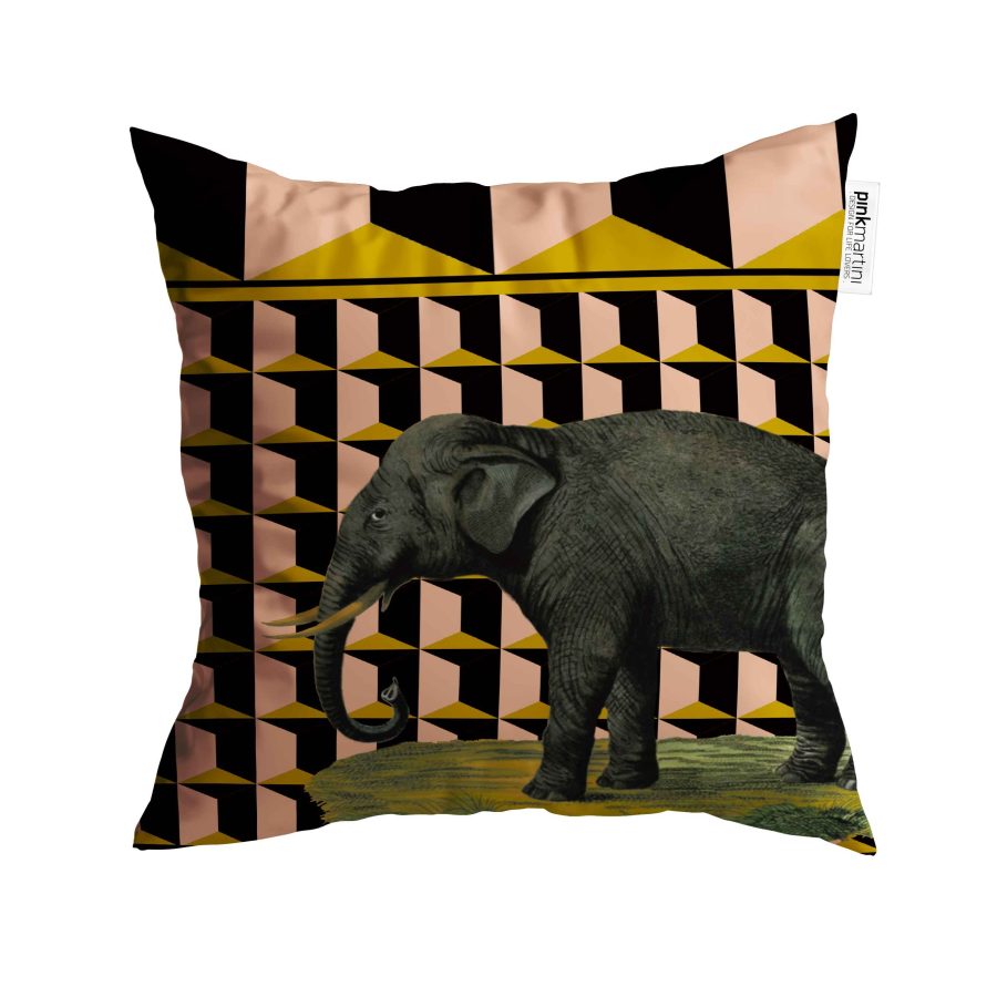 cuscino quadrato elefante pattern 50X50 - PINK MARTINI