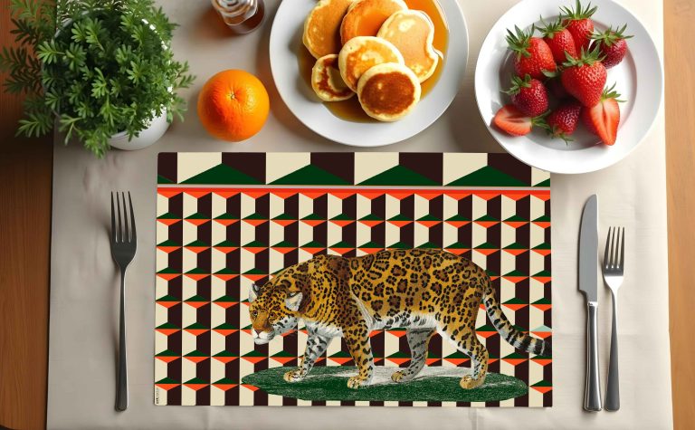 set tovagliette americane rettangolare Leopardo - PINK MARTINI