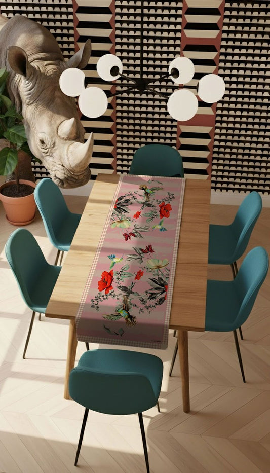 runner policanva colibrì barbie 160x50 - PINK MARTINI