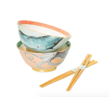 YVONNE ELLEN - SET 2 RICE BOWL CON BACCHETTE