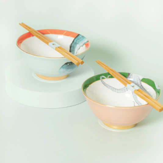 YVONNE ELLEN - SET 2 RICE BOWL CON BACCHETTE