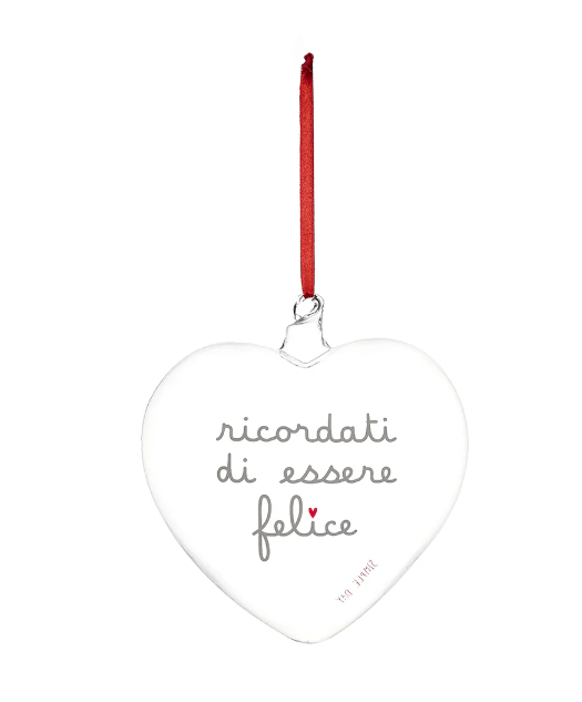 SIMPLE DAY PALLINA CUORE 15CM RICORDATI DI ESSERE FELICE